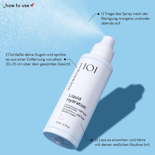 Geek & Gorgeous – Liquid Hydration – Lightweight Toner Mist with 5% Panthenol & Natural Moisturizing Factors – Hydrates & Soothes All Skin Types – 110 ml